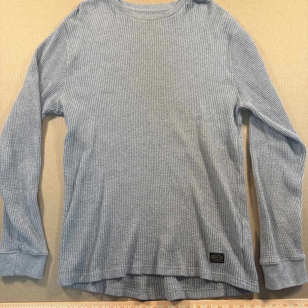 RVCA Day Shift Thermal Shirt Men's Large Gray Waffle Knit Long Sleeve‎ Size XL